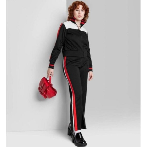 Wild Fable Women's Track Zip-up Jacket Black Size L - Picture 1 of 3